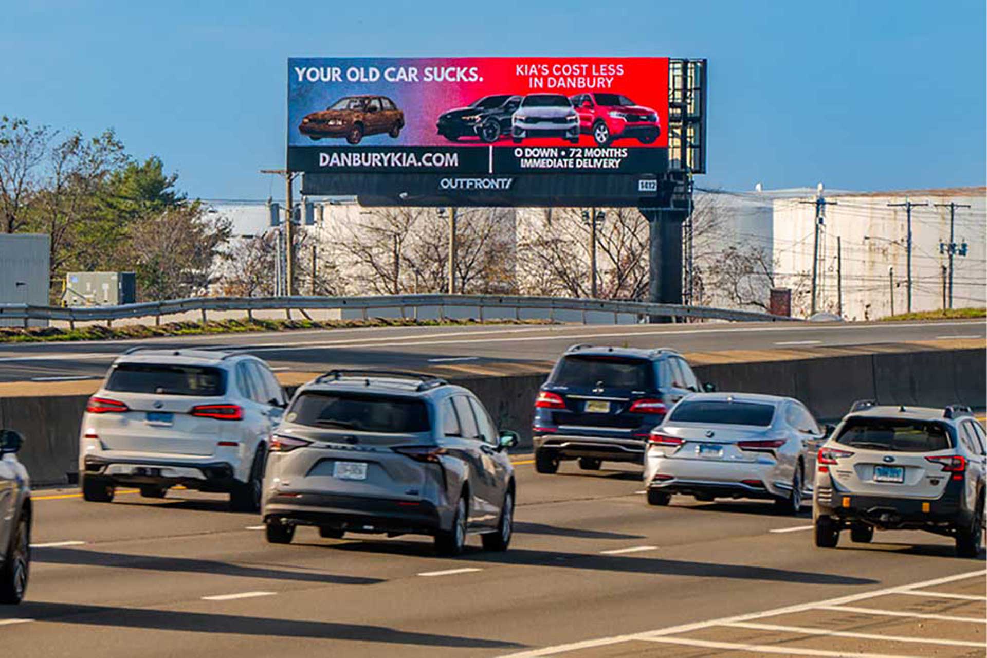 digital bulletin connecticut highway danbury kia out of home advertising