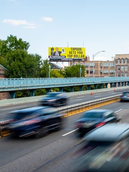 highway billboard advertising in philadelphia for top dog law