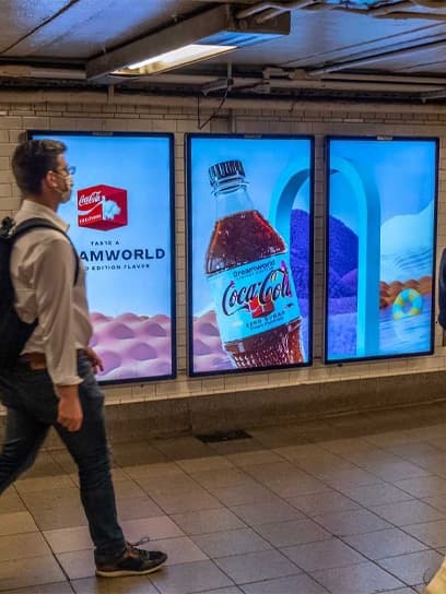 out of home advertising digital transit coca cola