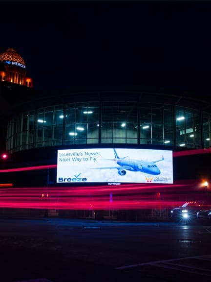 digital out of home advertising for breeze in louisville