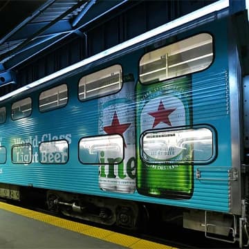 metra commuter rail Chicago Heineken train wrap out of home advertising