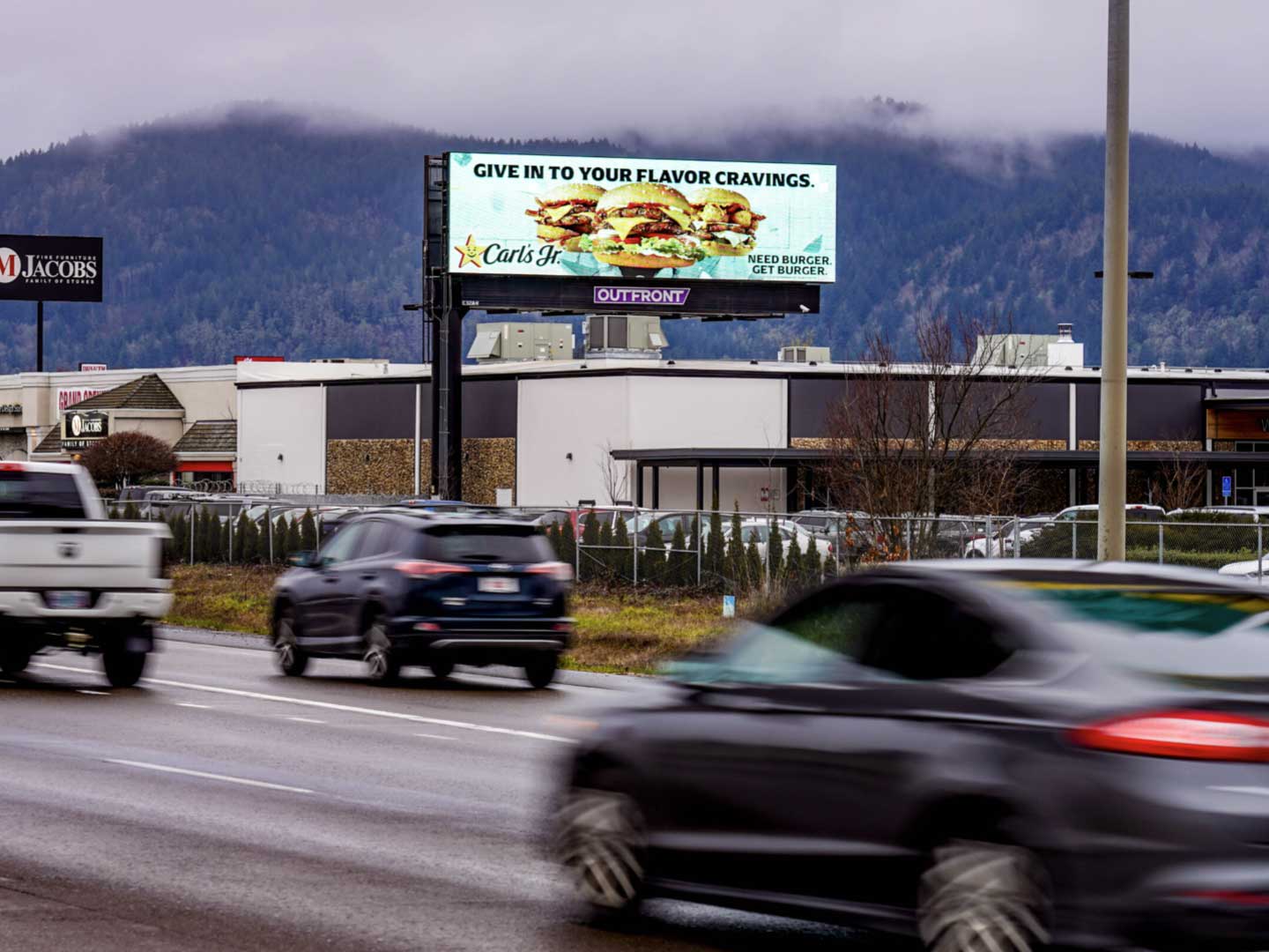 out of home billboard advertising pacific northwest carls jr
