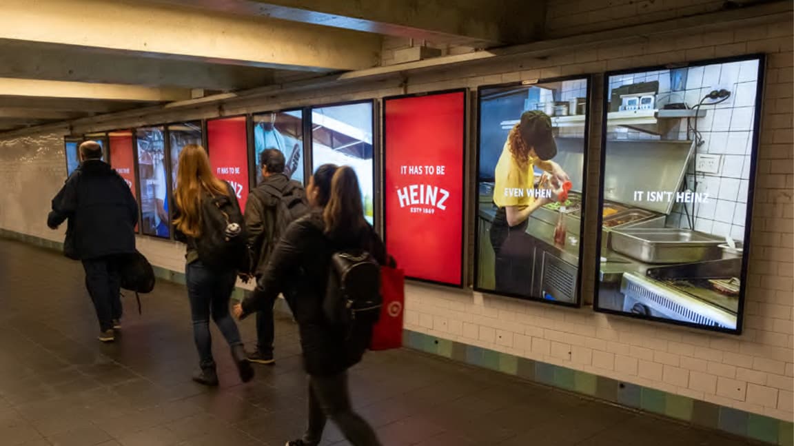 heinz digital liveboards mta out of home advertising in new york city