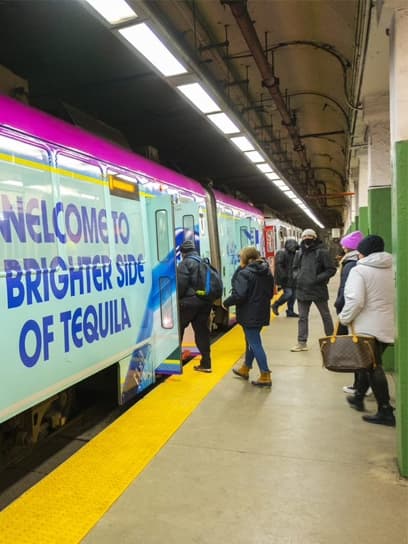 out of home commuter rail transit advertising