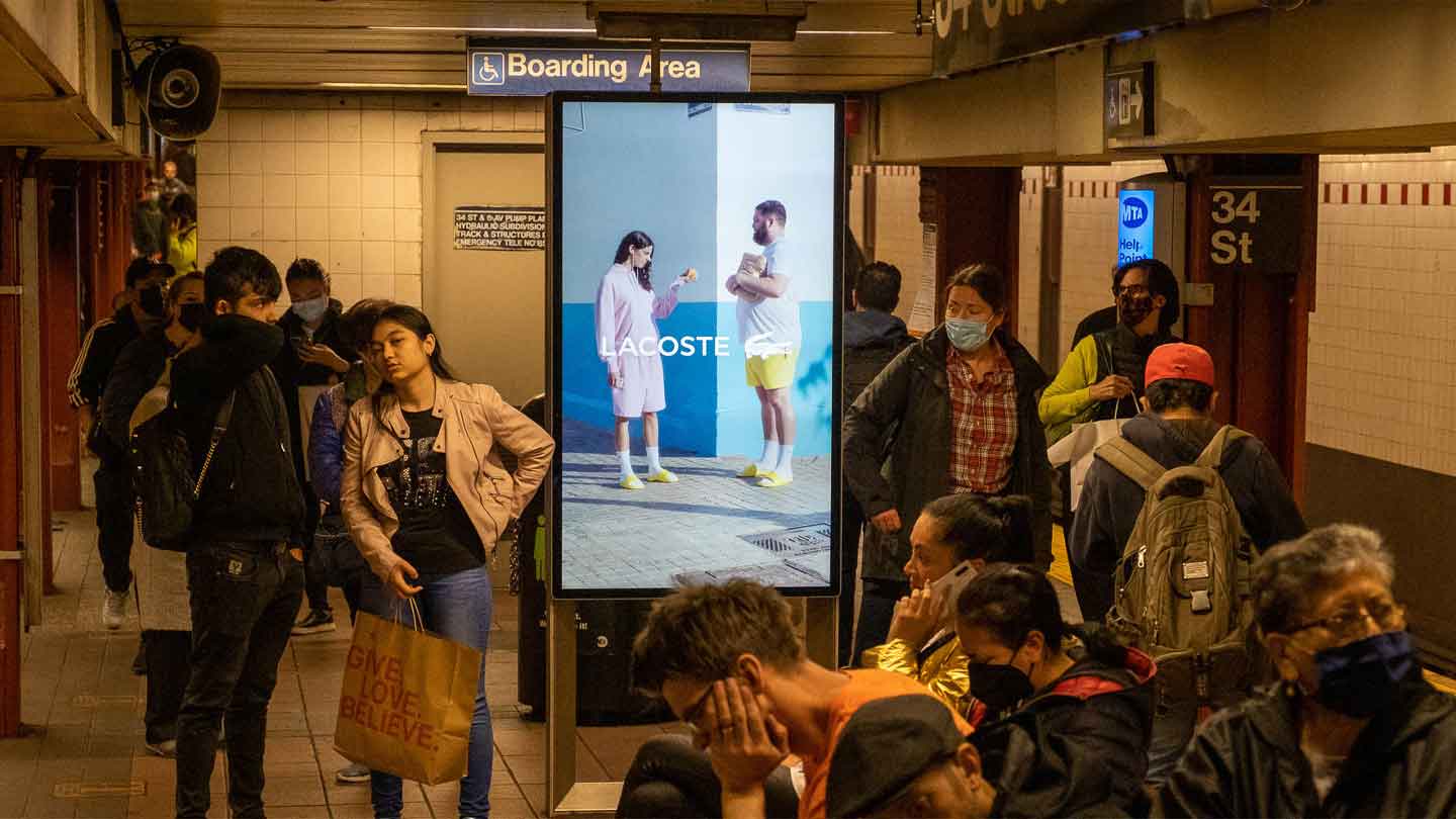 lacoste digital billboard advertising new york city out of home
