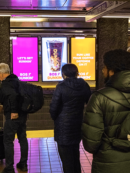 out of home digital transit advertising dunkin