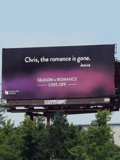 out of home advertising louisville ballet billboard