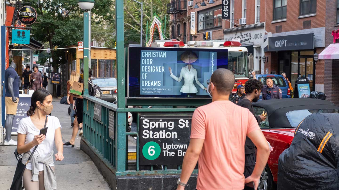 out of home urban panels advertising above subway
