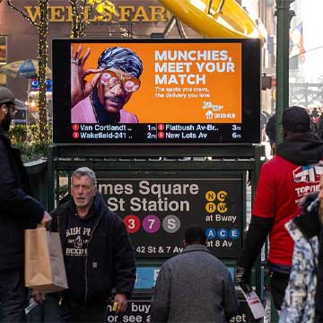 out of home digital subway advertising new york city grubhub