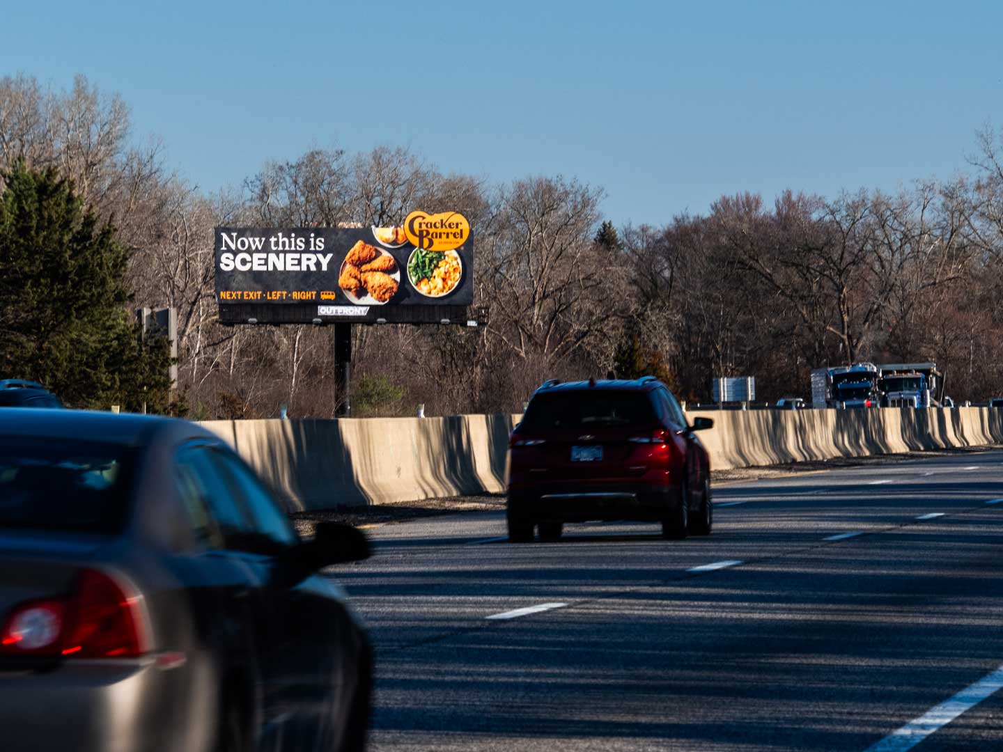 out of home billboard advertising cracker barrel flint