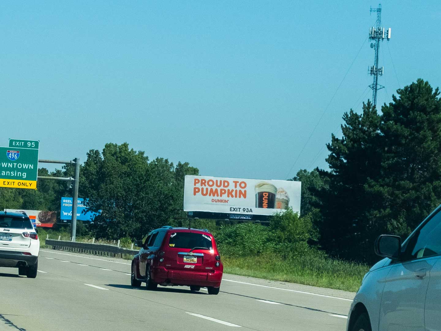 out of home advertising lansing billboard dunkin