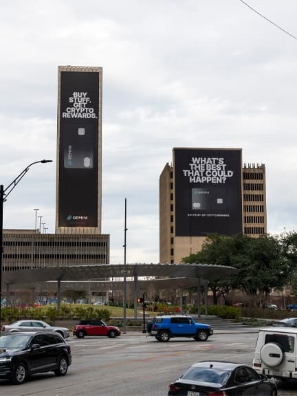 gemini credit card wall advertising in dallas texas