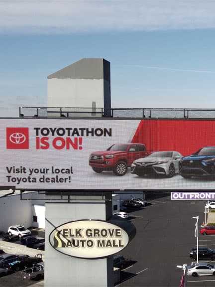 digital billboard out of home advertising for toyota in sacramento